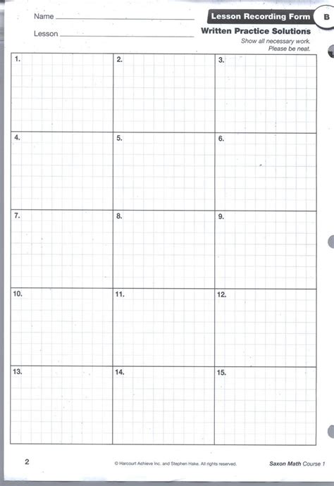 Saxon Math Worksheet Free Printable