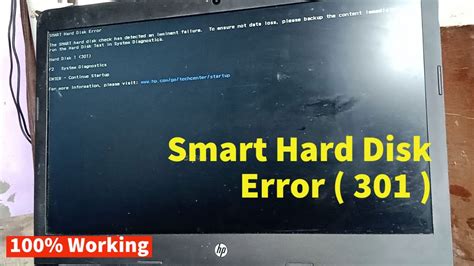 Smart Hard Disk Error 301 Hard Disk Problem System Check Youtube