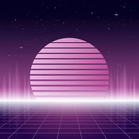 80s Retro Design Futurism Sci Fi Background Illustration Stock Vector