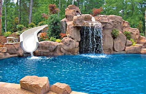 Swimming Pool Rock Slides Photos│ Blue Haven Pools