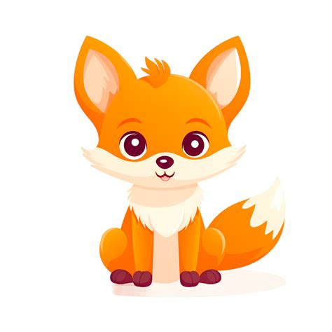Animal Mammal Fox Orange Fluffy Kawaii Fox Hand Drawn Style Animal