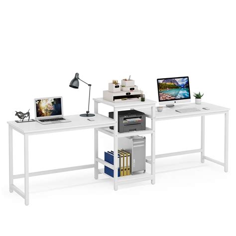 Buy Tribesigns 969 Double Computer Desk With Printer Shelf Extra