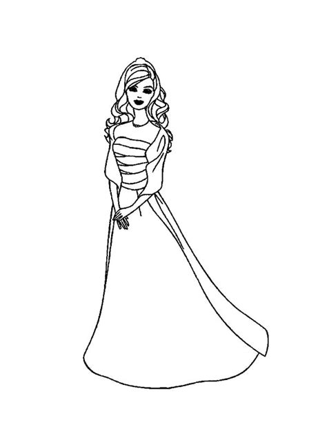 Happy Birthday Barbie Doll Dress Coloring Pages Coloring Sky