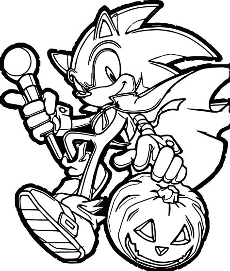 Halloween Sonic Coloring Page - Free Printable Coloring Pages for Kids