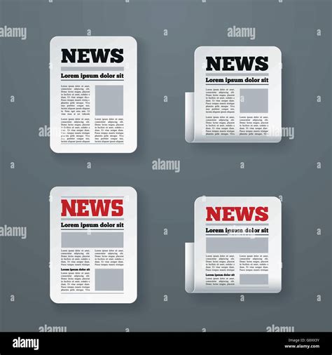 Vector Illustration Of Newspaper Icon Set Elements Are Layered