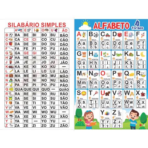 Combo Escolar Alfabeto 4 Formas Silabário Simples Shopee Brasil