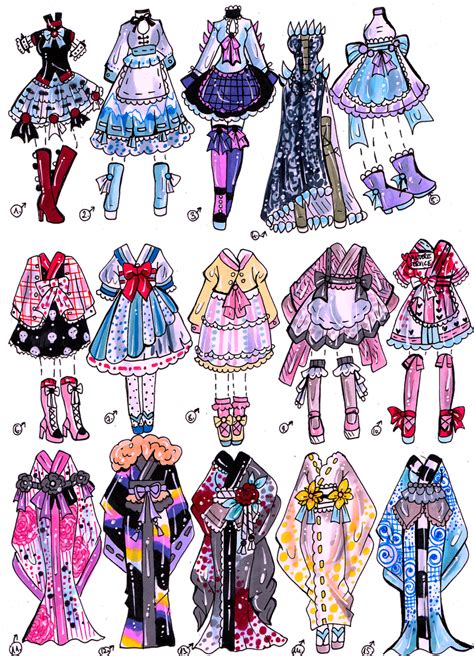 last 2020march outfits closed by guppie vibes on deviantart drawing anime clothes anime
