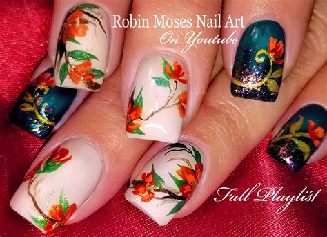 Nail Art By Robin Moses Fall Nail Art 2018 Playlist Easy Autumn