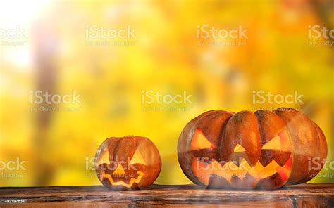 Scary Jack O Lantern Halloween Background Stock Photo Download Image