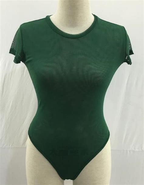 Yuerlian Mesh Sheer Bodysuits Women Underwear Gauze See Through