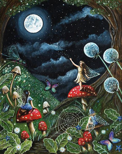 Fairies Painting The Midnight Meeting By Rachel Emmett Fairytale