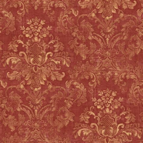 Sunworthy Red Peelable Vinyl Prepasted Classic Wallpaper At