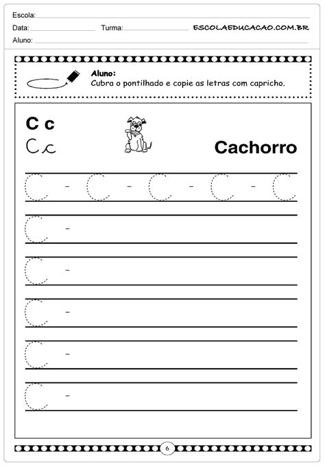 Atividades Letra C Maiúscula Escola Educação