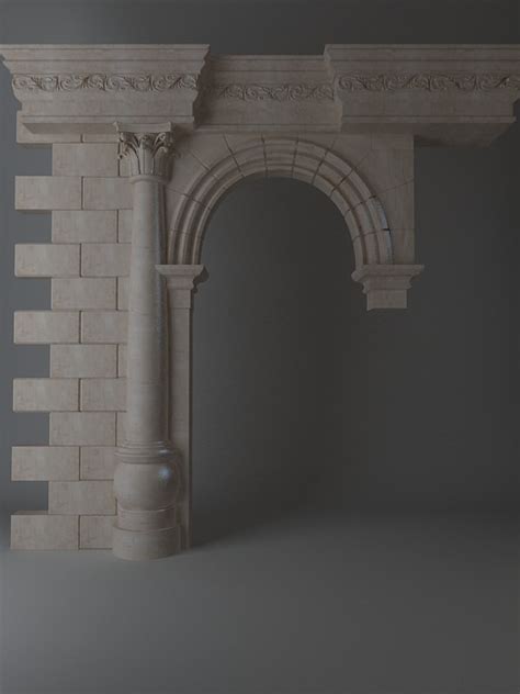 Stone Column Arch 3d Model Cgtrader