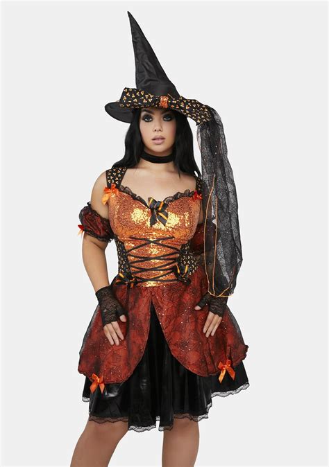 Plus Size Sexy Candy Corn Witch Costume Orangeblack Dolls Kill