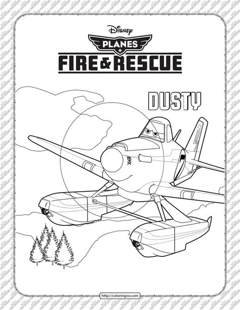 An Airplane With The Words Fire And Rescue Dusty On Its Front Cover