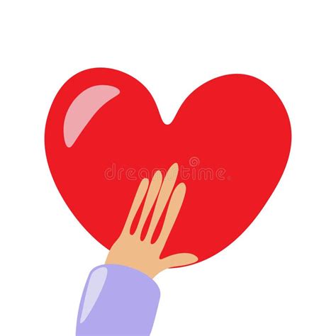 Love And Compassion Hand Drawn Vector Illustration Hand Holding Heart