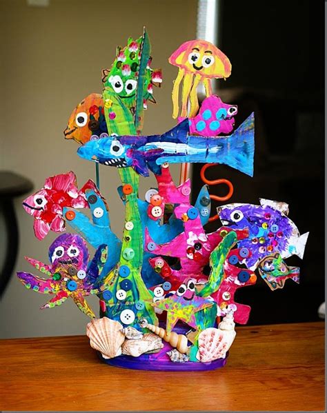 Cardboard Coral Reef Animal Crafts For Kids Crafts For Kids Crafts