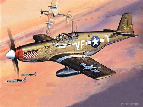 Patriotic War Aircraft Paintings Of World War 2 Planes Paintings Sky