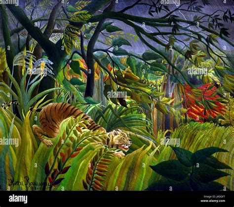 Surprised 1891 Henri Rousseau 1844 1910 France French This Painting Was Exhibited At The Salon