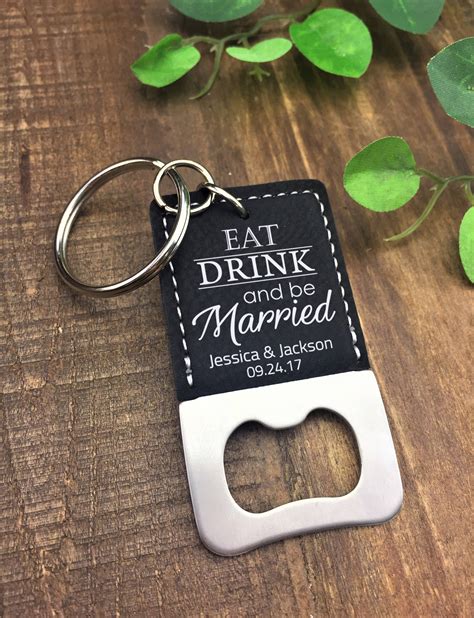 Personalized Bottle Opener Keychain Wedding Favor Customized