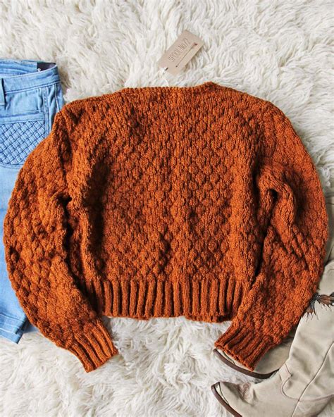 Vintage 70s Rust Nubby Knit Sweater Sweet Vintage Sweaters From Spool