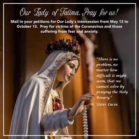 Fatima Prayer Petitions Our Lady Of Peace Shrine And Church