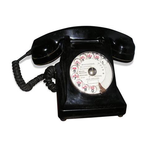 Téléphone Bakélite Noire Des Années 60 à Cadran Rotatif Selency