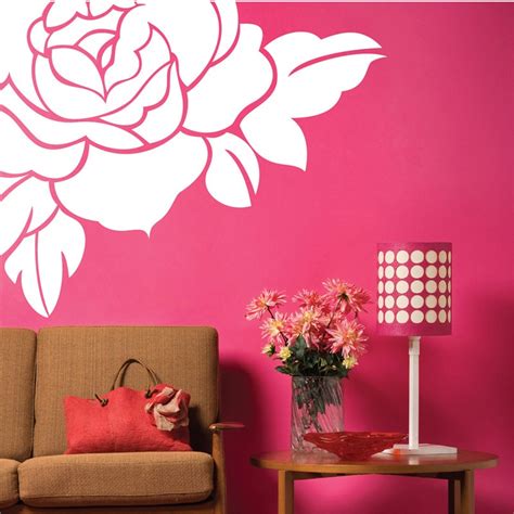 J23 Luxury Rose Flower Art Vinyl Wall Stickers Wall Decal Bedroom