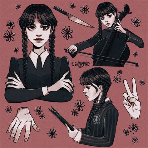 Wednesday Addams Netflix Fanart Drawing By Oswaldjane Digital Ink