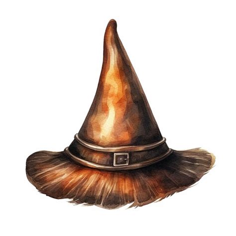 Premium Ai Image There Is A Watercolor Painting Of A Witchs Hat