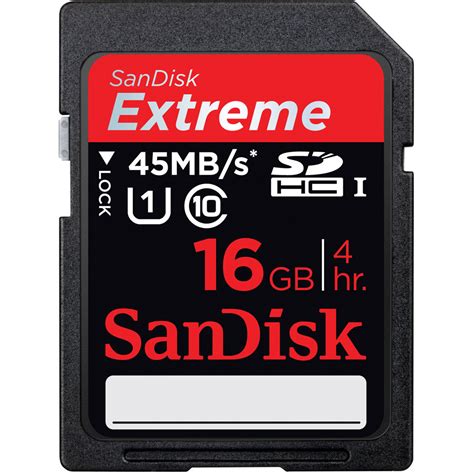 Sandisk micro sd to sd memory card adapter general features: SanDisk 16GB Extreme UHS-I SDHC Memory Card SDSDRX3-016G-A21 B&H