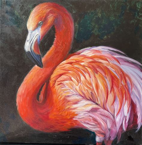 Acrylic Painting Original Acrylic Painting Flamingo Art And Collectibles