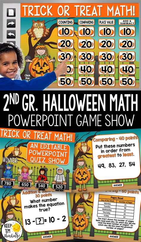 Halloween Math Game 2nd Grade Math Game Show 2nd Grade Math