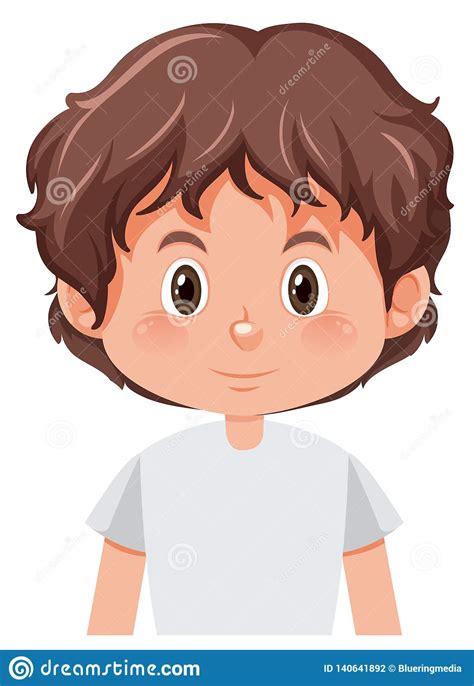 Young Boy With Brown Hair Stock Vector Illustration Of