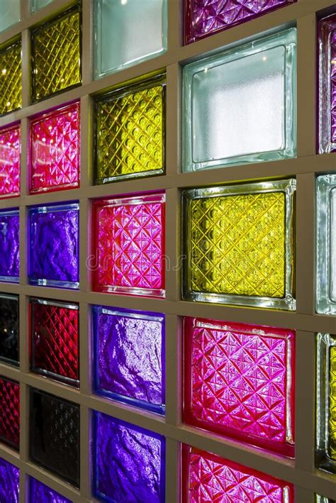 Colored Glass Blocks In The Interior Stock Photo Image Of Backdrop