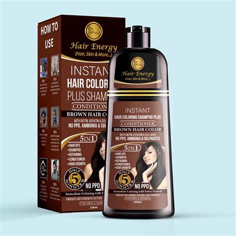 Buy Hair Energy Instant Hair Coloring Shampoo Plus Conditioner Brown