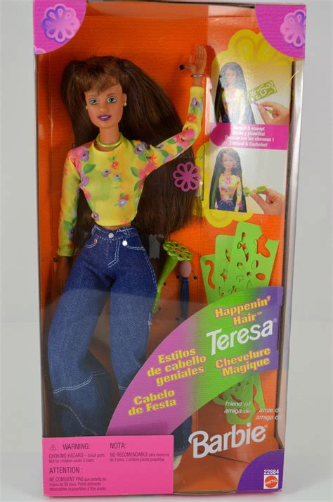 Nib Happenin Hair Teresa Barbie Doll 1998 Intl Canadian Box Color