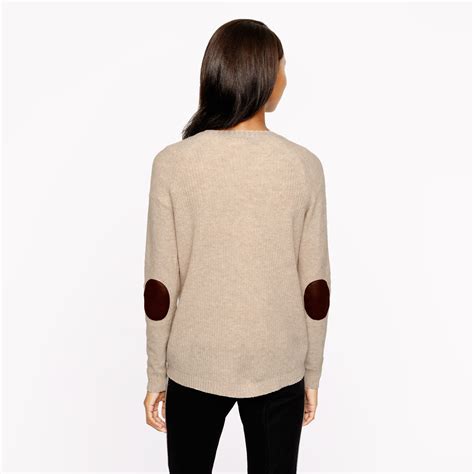 Jcrew Elbow Patch Sweater In Natural Lyst