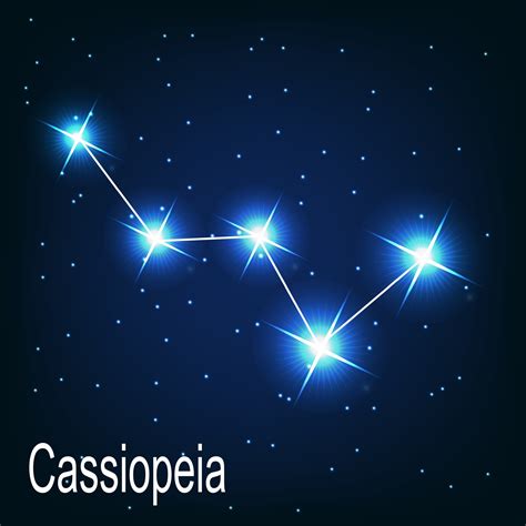 The Constellation Cassiopeia Star In The Night Sky 3392894 Vector Art