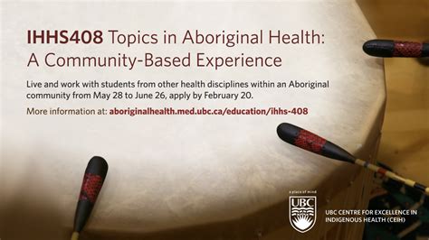 Ihhs 408 Topics In Aboriginal Health A Community Based Experience