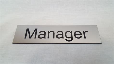 Brushed Steel Acrylic Manager Door Sign Office Sign