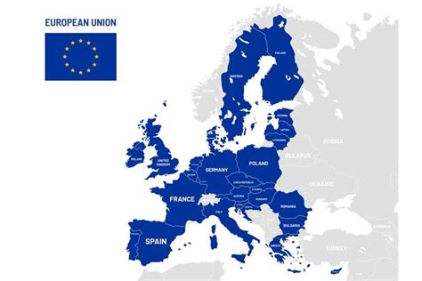 European Union Countries Map Eu Member Country Names Europ 997847