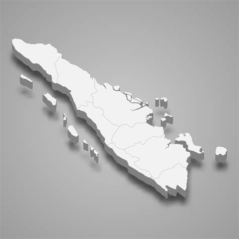 D Isometric Map Of Sumatra Is A Island Of Indonesia Vector Art