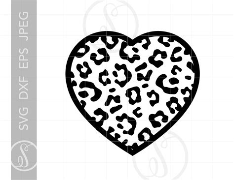 Leopard Print Heart Svg Leopard Spots Heart Cricut Svg Etsy