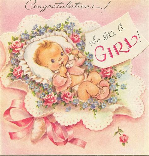 Baby Card Vintage Cards Baby Cards Vintage Greeting Cards