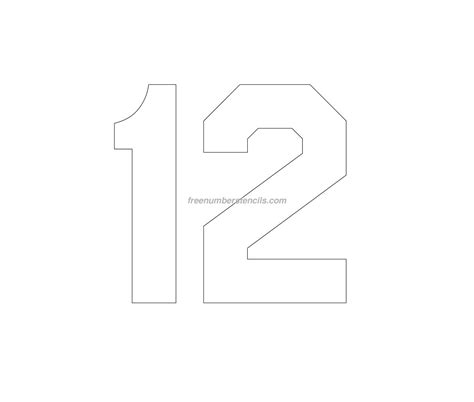 Free Jersey Printable 12 Number Stencil