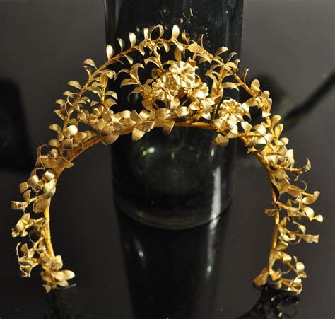 1900s Antique German Rare Gold Tiara Crown Garland Victorian Headdress