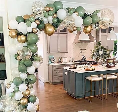 Oopat DIY Sage Green And White Balloon Garland Arch Kit For Baby Shower