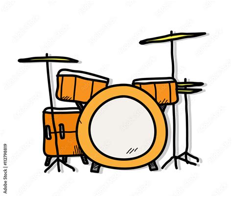 Drum Kit A Hand Drawn Vector Illustration Of A Drum Set Vector De